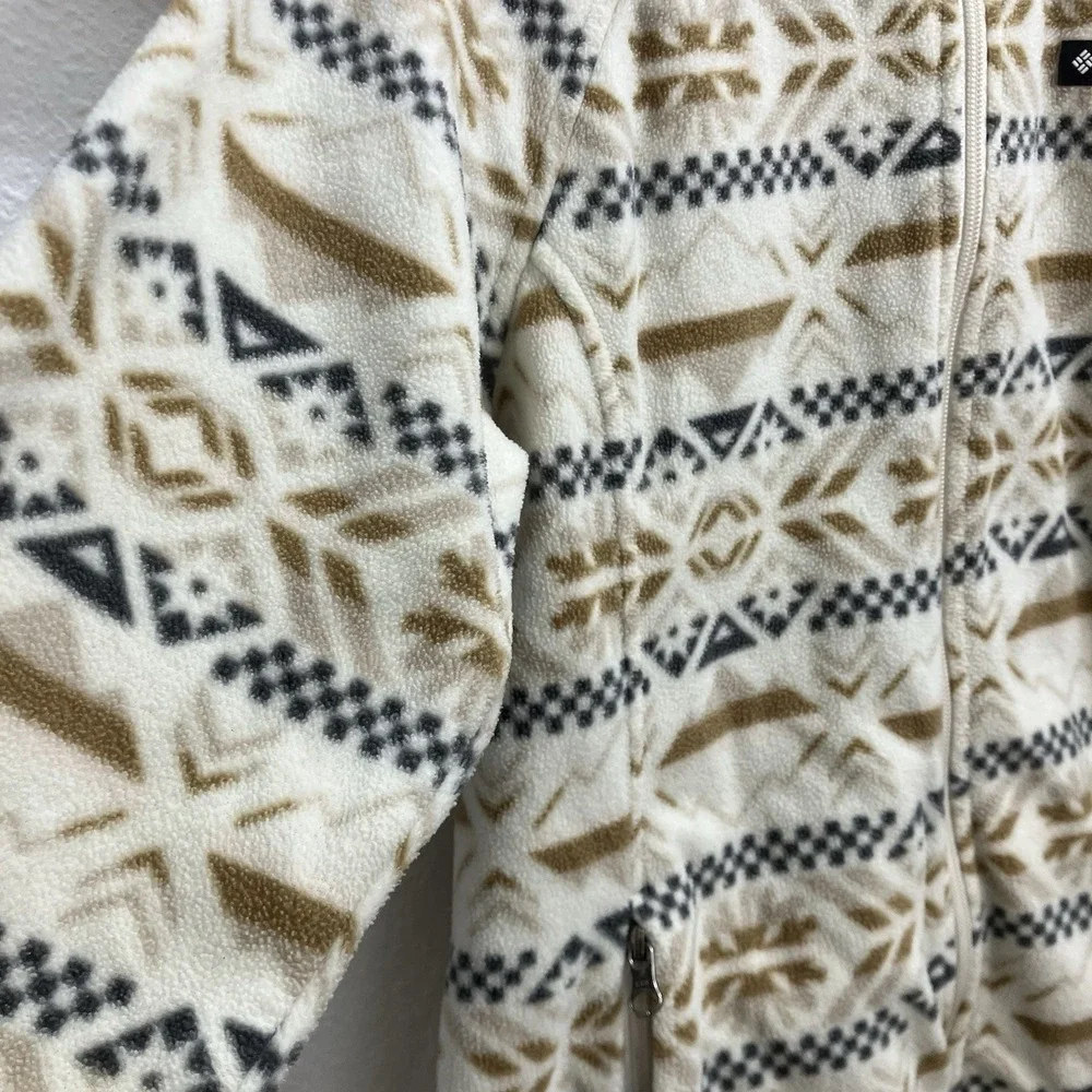 Columbia Aztec Print Fleece Jacket Full Zip Girls XL (18/20) Fits Adult S/M